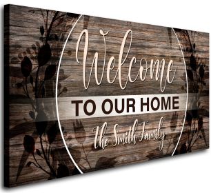 Canvas Wall Art for Living Room|Welcome to Our Home Sign|Framed Wall Art|Welcome Signs for Home Decor|Brown Canvas Prints Wall Picture