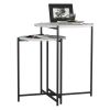 Modern Nesting Side/End Table; Industrial Marble Sofa Side Table Furniture for Living Room; Bedroom