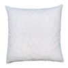 Hugo 20 x 20 Square Accent Throw Pillow; Embroidered Geometric Abstract Pattern; With Filler; White - as Pic
