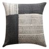 Dae 24 x 24 Square Handwoven Accent Throw Pillow; Cotton Dhurrie; Classic Kilim Pattern; Gray; Off White - as Pic