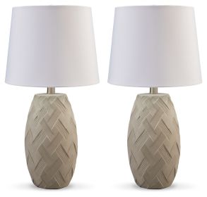 Ashley Tamner Taupe Contemporary Table Lamp (Set of 2) L243324
