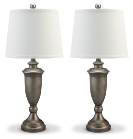 Ashley Doraley Antique Silver Finish Traditional Table Lamp (Set of 2) L204414