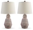 Ashley Jairburns Brick Red/White Casual Table Lamp (Set of 2) L243284