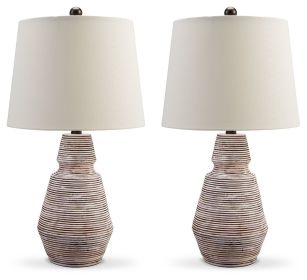 Ashley Jairburns Brick Red/White Casual Table Lamp (Set of 2) L243284