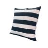 20 x 20 Modern Square Cotton Accent Throw Pillow; Classic Block Stripes; Black; White - as Pic