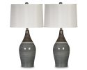 Ashley Niobe Multi Gray Contemporary Table Lamp (Set of 2) L123884