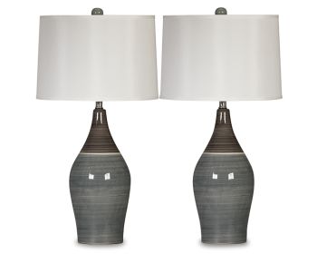 Ashley Niobe Multi Gray Contemporary Table Lamp (Set of 2) L123884