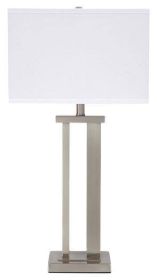 Ashley Aniela Silver Finish Contemporary Table Lamp (Set of 2) L204054