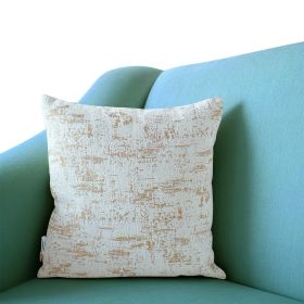 Decorative Beige and Gold Chenille Throw Pillow - as Pic
