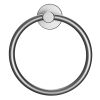 Towel Ring Gun Grey; Bath Hand Towel Ring Thicken Space Aluminum Round Towel Holder for Bathroom - as Pic