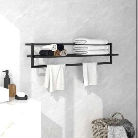 vidaXL Towel Rack Black 37.4"x9.8"x8.7" Iron - Black
