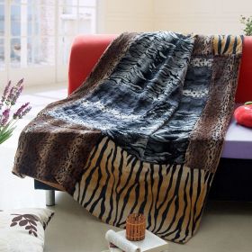 Onitiva - [Tiger Stripes -D] Patchwork Throw Blanket (50 by 70 inches) - onitiva-blk-014