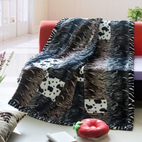 Onitiva - [Primeval Flavor -B] Patchwork Throw Blanket (86.6 by 63 inches) - onitiva-blk-008