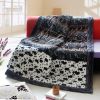 Onitiva - [Tasteful Life -B] Patchwork Throw Blanket (86.6 by 63 inches) - onitiva-blk-004
