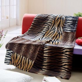 Onitiva - [Tiger Stripes -A] Patchwork Throw Blanket (50 by 70 inches) - onitiva-blk-011