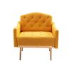 Accent Chair ,leisure single sofa with Rose Golden feet - Mustard Teddy