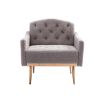 Accent Chair ,leisure single sofa with Rose Golden feet - Grey Teddy