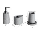 Concrete Bath Accessory Set for Vanity Countertops,Grey Stone Color/Cement Grey Color - Gray