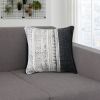 18 x 18 Square Handwoven Accent Throw Pillow; Polycotton Dhurrie; Kilim Pattern; White; Gray; DunaWest - Default
