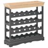 vidaXL Wine Cabinet Black 27.6"x8.9"x27.8" MDF