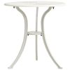 vidaXL Patio Table White 24.4"x24.4"x25.6" Cast Aluminum - White