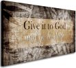 Canvas Wall Art for Bedroom - Christian Quote Sayings Wall Decor - Give it to God and go to Sleep Sign Canvas Prints - 20"X40" - 20x40inchx1pcs