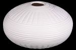 Patterned Ceramic Vase In Round Shape; White; DunaWest - Default