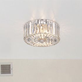 Crystal Chandelier 2-Light Modern Flush Mount Ceiling Light Fixture - chrome
