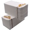 [100 Pack] Disposable Guest Towels Linen-Feel Paper Hand Towels;  Decorative Bathroom Hand Napkins for Kitchen; Weddings - Gold
