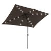 10x6.5ft Aluminum Patio Umbrella w/ 20 LEDs Chocolate - LA01