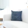 Decorative Denim Blue and Gold Chenille Throw Pillow - as Pic