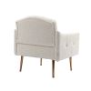 Accent Chair ,leisure single sofa with Rose Golden feet - White Teddy