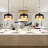3PS Black Pendant Lighting for Kitchen Island Farmhouse Hanging Pendant Light Fixtures Modern Industria Metal Kitchen Light Fixtures Ceiling