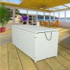 Outdoor Storage Box; 113 Gallon Wicker Patio Deck Boxes with Lid; Outdoor Cushion Storage Container Bin Chest for Kids Toys; Pillows; Towel CrÃ¨me