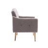 Accent Chair ,leisure single sofa with Rose Golden feet - Grey Teddy