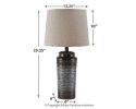 Ashley Norbert Gray Casual Table Lamp (Set of 2) L204064