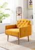 Accent Chair ,leisure single sofa with Rose Golden feet - Mustard Teddy