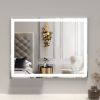 LED Bathroom Vanity Mirror Wall Mounted Adjustable White/Warm/Natural Lights Anti-Fog Touch Switch with Memory Modern Smart Large Bathroom Mirrors