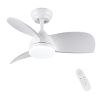 28 In Intergrated LED Ceiling Fan Lighting with White ABS Blade
