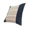 18 x 18 Square Cotton Accent Throw Pillow; Aztec Inspired Linework Pattern; Off White; Black; DunaWest - Default