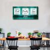 Canvas Wall Art ''Bless The Food Before Us'' Quote Painting; Wall Art for Living Room; Green Canvas Prints Picture Wall Decor; Dining Room Bedroom
