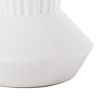 Kurt 6.5 Inch Ceramic Vase with Corrugated Design; White; DunaWest - Default