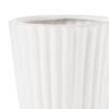 Kurt 6.5 Inch Ceramic Vase with Corrugated Design; White; DunaWest - Default