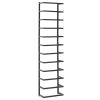 vidaXL Towel Rack Black 9.4"x4.7"x37.8" Steel - Black