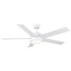 52 In. Integrated LED Light Ceiling Fan with White ABS Blade