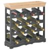 vidaXL Wine Cabinet Black 27.6"x8.9"x27.8" MDF