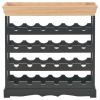 vidaXL Wine Cabinet Black 27.6"x8.9"x27.8" MDF