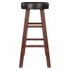 Maria 2-Pc Cushion Seat Counter Stool Set, Espresso & Walnut