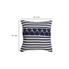 18 x 18 Handwoven Square Cotton Accent Throw Pillow; Classic Striped Pattern; Textured; White; Blue - as Pic