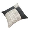 Dae 24 x 24 Square Handwoven Accent Throw Pillow; Cotton Dhurrie; Classic Kilim Pattern; Gray; Off White - as Pic